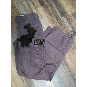 Vintage Express Precision Fit Y2K Cargo Pants with Velvet Applique